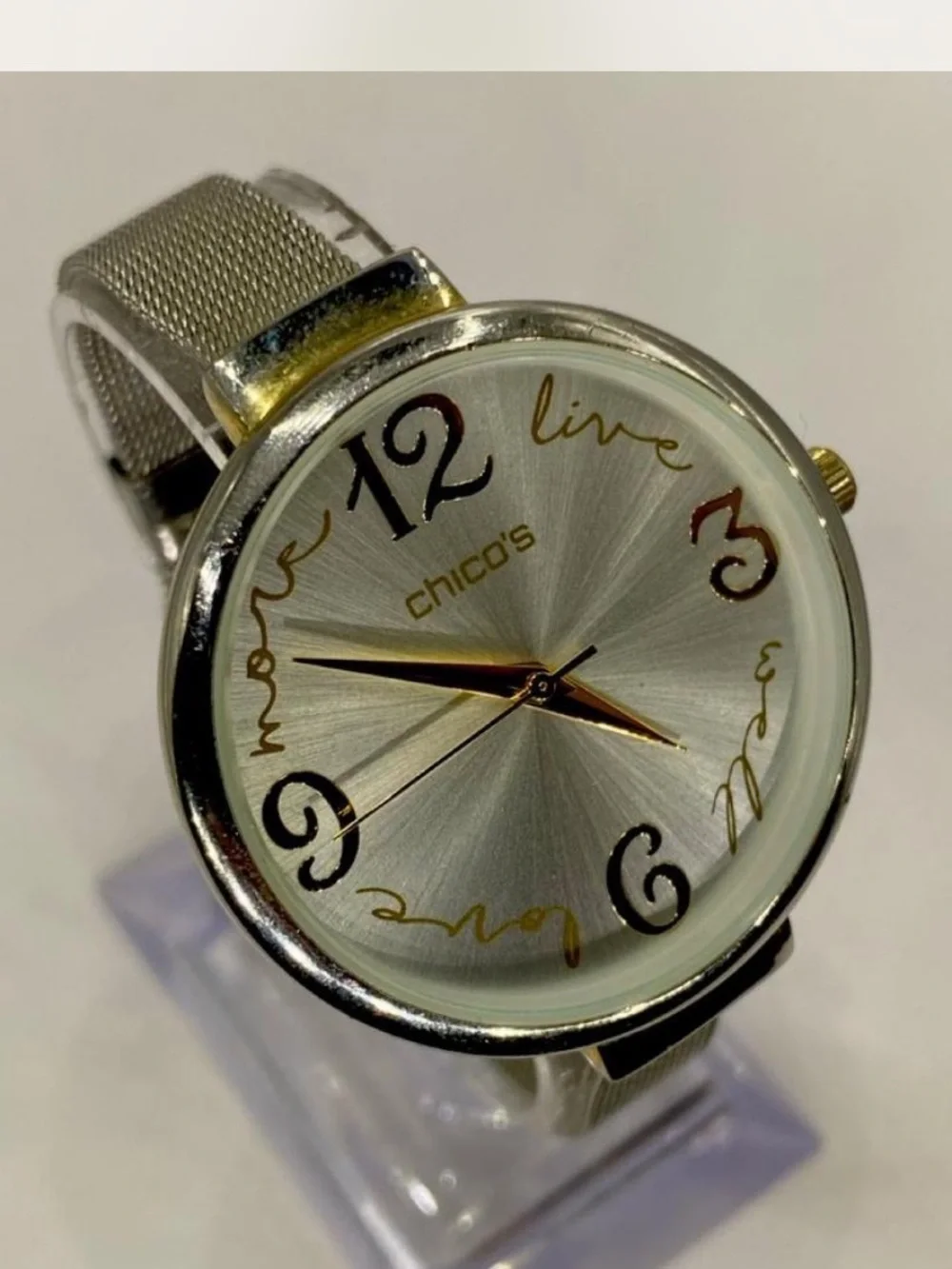 Chico”s ***   Silver Dial Mesh Strap Watch - Silver *^* Cheeky Chicos !
